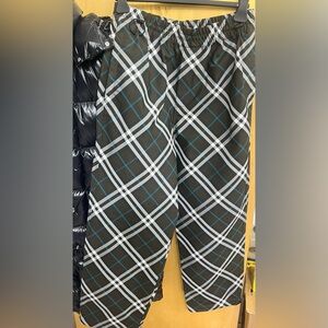 Burberry Black and White Plaid Men's Pants